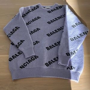 Balenciaga Oversized Womens Purple Sweater